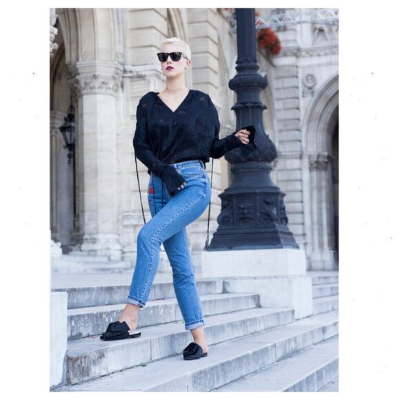 5/$100 SALE - H&M Studio AW2016 Black Lace Tunic Top - Picture 5 of 9